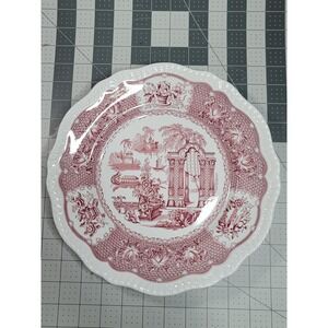 Spode Archive Collection Regency Series Pagoda Dinner Plate 11" Cranberry Red